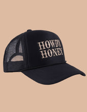 Load image into Gallery viewer, The Howdy Honey Black Mesh Trucker Hat
