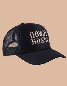 The Howdy Honey Black Mesh Trucker Hat