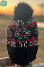 Load image into Gallery viewer, The Red River Aztec Pom Beanie
