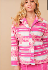 The Pearsall Pink Aztec Jacket S-L
