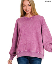 Load image into Gallery viewer, The Pecan Hill Light Plum Mineral Wash Sweatshirt S-XL
