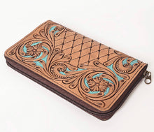 Load image into Gallery viewer, The Cooperton Turquoise Tooled Wallet
