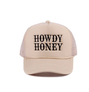 The Howdy Honey Tan Mesh Trucker Hat