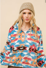 Load image into Gallery viewer, The Northlake Blue Aztec 1/4 Pullover S-L
