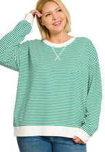 Load image into Gallery viewer, The Kelley Stripe Rib Banded Pullover S-3X
