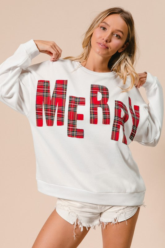 The Merry Tartan Plaid Sweatshirt S-XL