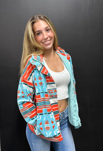 The Bridge City Blue-Orange Aztec Jacket S-L