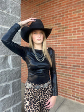 Load image into Gallery viewer, The Borger Black Metallic Bodysuit S-L
