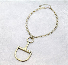 Load image into Gallery viewer, The Snaffle Bit Gold Pendant Necklace
