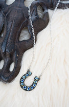 Load image into Gallery viewer, The GiddyUp Iridescent &amp; Silvertone Horseshoe Necklace
