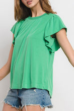 Load image into Gallery viewer, The Kilgore Kelley Green Ruffle Sleeve Top S-L
