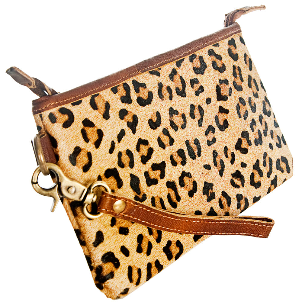 The Cheetah Hair-On Wristlet