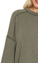 Load image into Gallery viewer, The Trinity Dark Olive Ribbed Top
