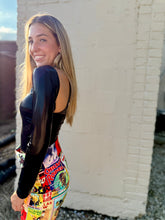 Load image into Gallery viewer, The Borger Black Metallic Bodysuit S-L
