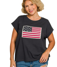 Load image into Gallery viewer, The American Flag Black Top
