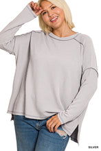 Load image into Gallery viewer, The Trinity Silver Ribbed Top S-3X
