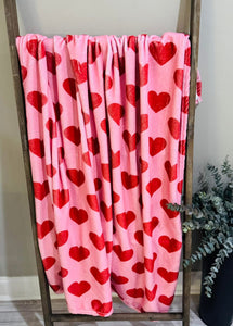 The Pink Plush Heart Blanket