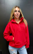Load image into Gallery viewer, The Seven Oak Scuba 1/2 Zip Pullover in Red S-L
