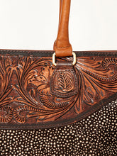 Load image into Gallery viewer, The Dotty HairOn Tooled Tote Bag
