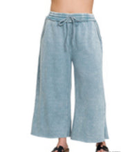 Load image into Gallery viewer, The Tatum Mineral Wash Palazzo Pants in Slate Blue S-3X
