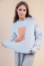 Load image into Gallery viewer, The Baby Blue Boot Sweater S-L

