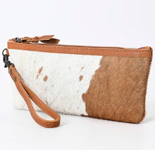 Load image into Gallery viewer, The Hollister Cowhide Wristlet Bag
