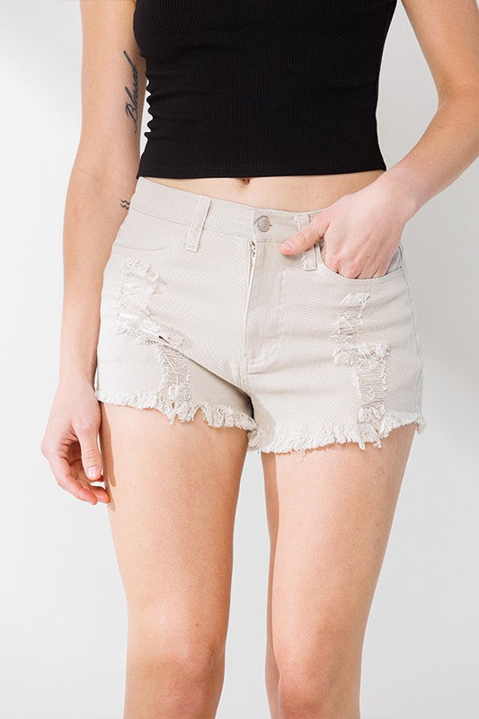 The Rio Grande Denim Shorts in Taupe S-L