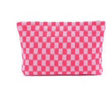 Load image into Gallery viewer, The Cove Checkered Cosmetic Pouch in Pink

