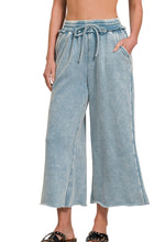 Load image into Gallery viewer, The Tatum Mineral Wash Palazzo Pants in Slate Blue S-3X
