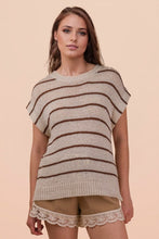 Load image into Gallery viewer, The Hollis Stripe Mocha Sweater Vest
