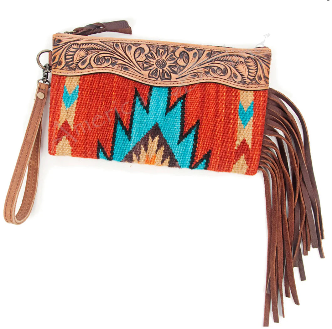 The Brick Alamo Saddle Bag Fringe Wristlet
