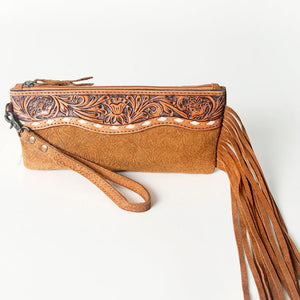 The Chambers Embossed & Tooled Wristlet in Buckskin