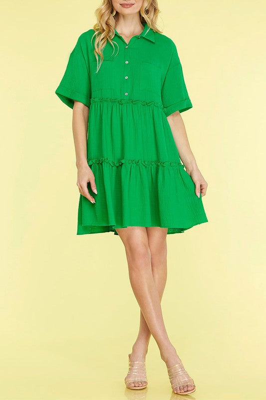 kelly green tiered dress The Hill Country S-L – BSquared Boutique 931 video