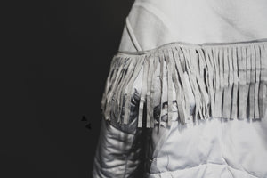 The Ya'll Fly Puffer Jacket in Chrome S-3X