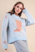 Load image into Gallery viewer, The Baby Blue Boot Sweater S-L
