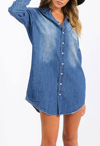 The Hillsboro Denim Button-Down Dress S-L
