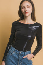 Load image into Gallery viewer, The Borger Black Metallic Bodysuit S-L
