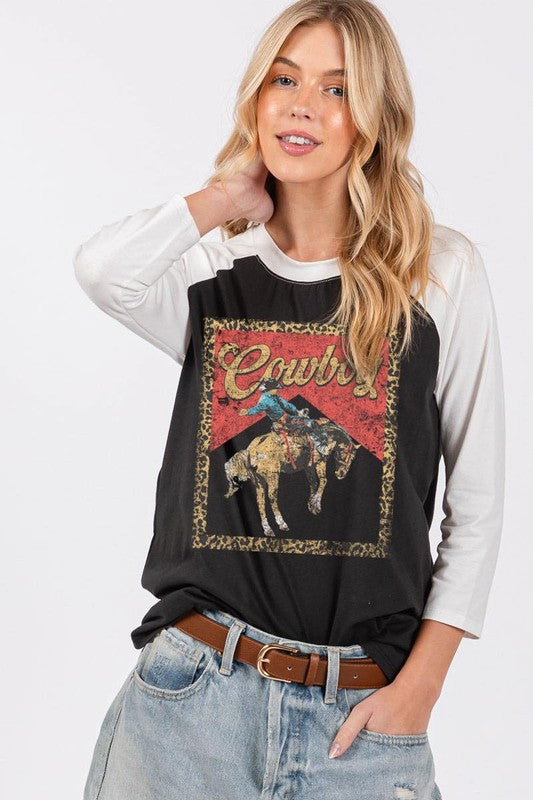 The Leopard Bucker Raglan S-L
