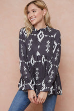 Load image into Gallery viewer, The Prairie View Charcoal Aztec Top S-XL
