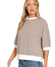 Load image into Gallery viewer, The Bowie Brown Stripe Top S-3X
