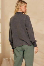 Load image into Gallery viewer, The Mineral Wells Navy Washed Smocked Top S-3X
