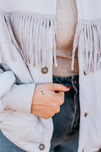 The Ya'll Fly Puffer Jacket in Chrome S-3X