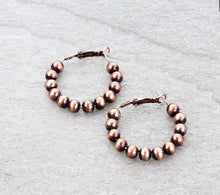 Load image into Gallery viewer, The Copper Cowgirl Pearl Hoop Earrings Small
