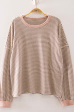 Load image into Gallery viewer, The Westville Stripe Oat &amp; Mocha Vintage Top S-L
