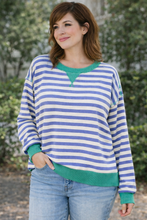 Load image into Gallery viewer, The Dayton Stripe Royal/Cream Top S-L
