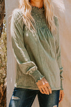 Load image into Gallery viewer, The Mineral Wells Olive Washed Smocked Top S-3X
