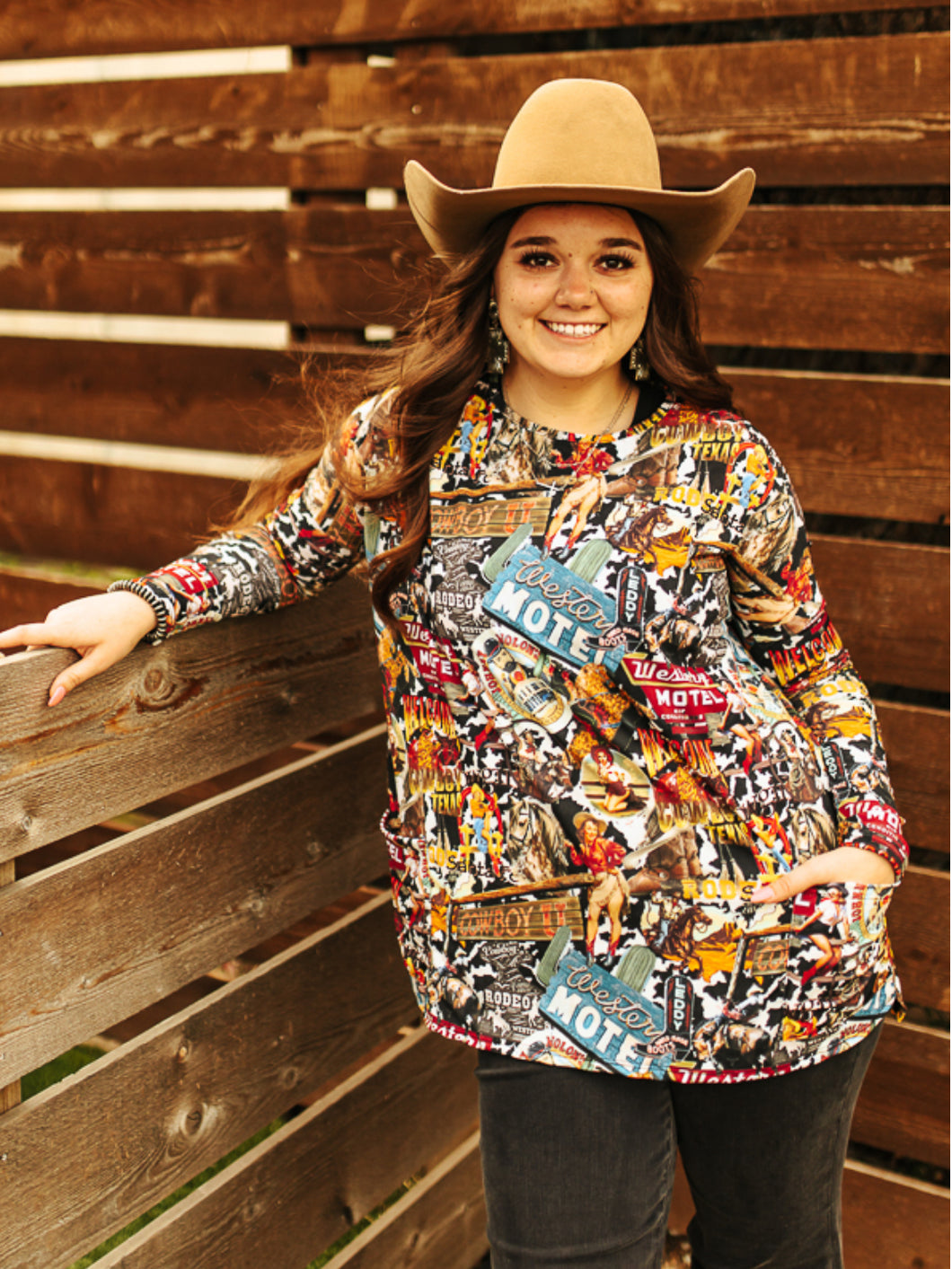 The Western Collage Top 1X-3X