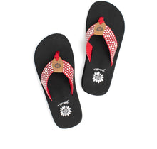 Load image into Gallery viewer, The Fromy Red Polka Dot Flip Flops 7-10
