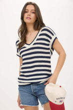 Load image into Gallery viewer, The Marlin Navy Stripe Sweater S-L
