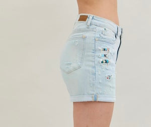 The Aztec Print Patch Shorts by Judy Blue S-L